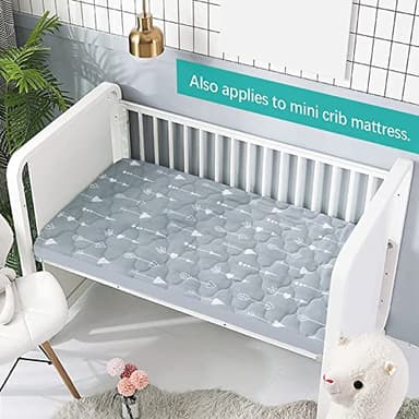 Pack and Play Mattress Protector Sheets Fitted Waterproof Pack and Play Mattress Pad Cover, Compatible with Graco Pack n Play & Dream On Me & Pamo Babe, Playpen/Playard Sheet, Gray Arrow, 39" x 27" - Image 4