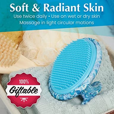 Dylonic Body Brush for Razor Bumps and Ingrown Hairs Treatment - 1pk Skin Exfoliator for Body Shaving Irritation, Strawberry Legs, Armpit, Bikini Line - Blue - Image 4