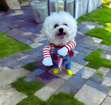 Chucky Dog Costume with Knife - Halloween & Christmas Cosplay for Small, Medium & Large Dogs (Medium) - Image 6