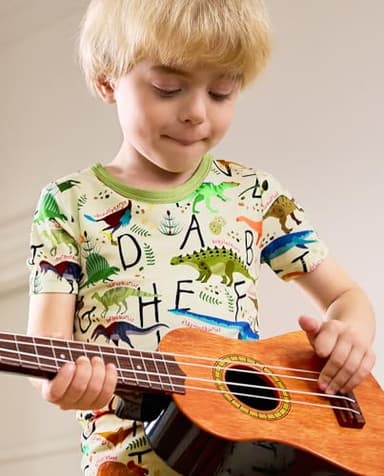 babee Reshinee Bamboo Viscose Toddler Dinosaur Pajamas Boys Girls Kids Baby Cool Short Summer Pjs Set 4-5T Two Piece - Image 6