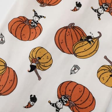 Owlivia 100% Organic Cotton Baby Long Sleeve Pajama Sets, Toddler Boy Girl 2-Piece Sleepwear (5-6 Years, Orange Bat Pumpkin) - Image 3