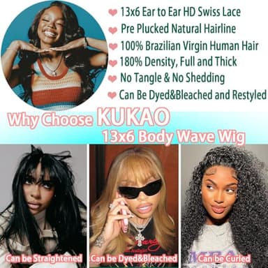 KUKAO 30 Inch Body Wave Lace Front Wigs Human Hair 13x6 HD Lace Front Wigs Human Hair Glueless Wig Pre Plucked with Baby Wigs for Women 180 Density Body Wave Wig - Image 5
