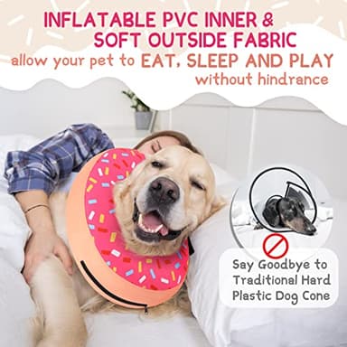 Supet Inflatable Dog Cone Collar Alternative After Surgery, Doggie Neck Donut Collar Recovery ECollar, Soft Dog Cone for Small Medium Large Dogs - Image 3