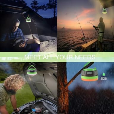 LIT-PaTH LED Camping Lantern, Rechargeable Light with Magnet Base, 2200 mAh, Survival Kit for Emergency, Hurricane, Outage, Medium Green, 1 Pack - Image 6