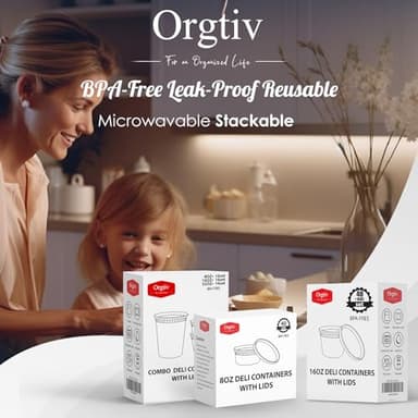 Orgtiv 32oz Deli Containers (24-Pack) - Leakproof Food Storage Containers with Lids, Microwave & Dishwasher Safe, BPA-Free Plastic Soup Containers for Meal Prep, Takeout, Restaurant Use - Image 6