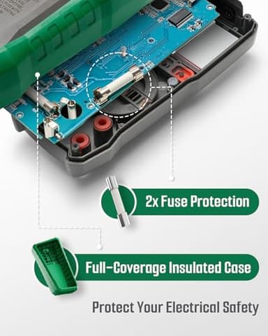 TESMEN TMM-569A Digital Multimeter, TRMS 4000 Counts Ohmmeter, Auto-Ranging Voltage Tester with NCV, Voltage & Current, Resistance, Continuity, Diode, Capacitance, Phase, Temperature, Live Wire -Green - Image 2