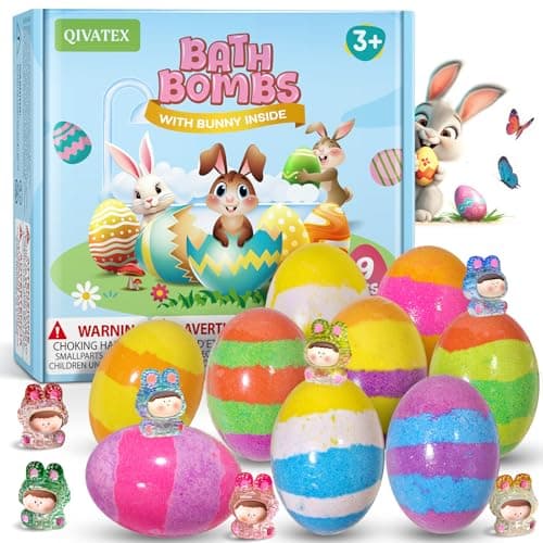 Qivatex Bath Bombs with Toys Inside, Natural & Organic Kids Bath Bombs, Bubble Bath Kids, Perfect Birthday Gifts Set for Kid Boys and Girls Ages 3+ - Image 1