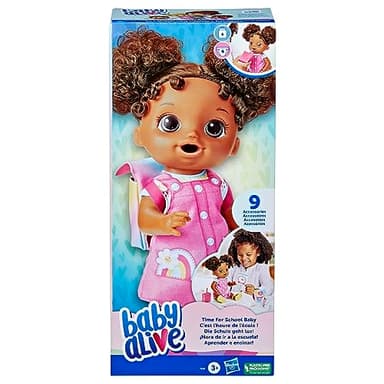 Baby Alive Time for School Baby Doll Set, 12 Inch, Back to School Toys for Girls & Boys, Black Hair, Preschool Gifts for Kids, Ages 3+ (Amazon Exclusive) - Image 2