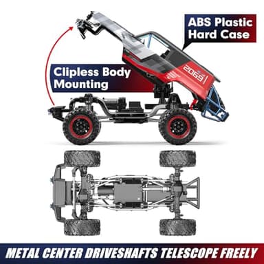 MJX H12P 1/12 Ford Bronco R Brushless RC Crawlers for Adults, Waterproof 4X4 Off-Road RC Rock Trucks with Portal Axles, Hard Case Licensed Remote Control Truck, RTR All Terrain RC Cars with 2 Battery - Image 5