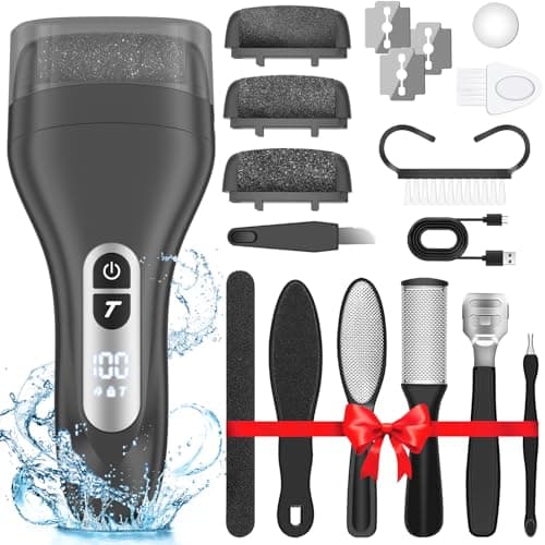 Electric Callus Remover for Feet,Rechargeable Electronic Foot File Pedicure Tools,Professional Waterproof Foot Scrubber File,Portable Pedi Feet Care for Cracked Heels &Dead Skin with LCD Display - Image 1