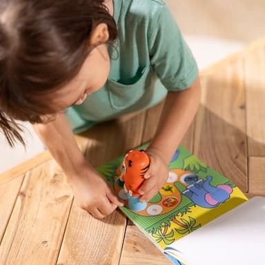 Melissa & Doug Sticker Wow!™ 24-Page Activity Pad and Sticker Stamper, 300 Stickers, Arts and Crafts Fidget Toy Collectible Character – Tiger - for Kids Ages 3+ - FSC Certified - Image 7