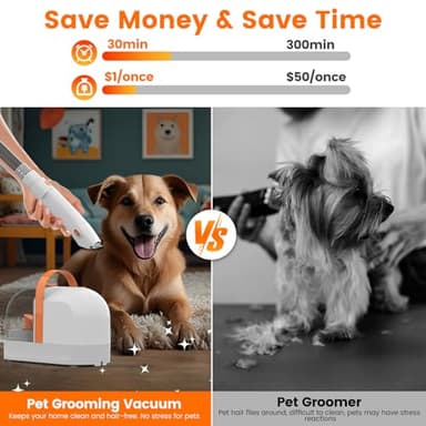 ubrobo Dog Grooming Vacuum, Dog Grooming Kit with Pet Clippers, 12,000Pa Pet Hair Vacuum for Dogs, Low Noise Home Cleaning Tool in 1, PG10 - Image 5