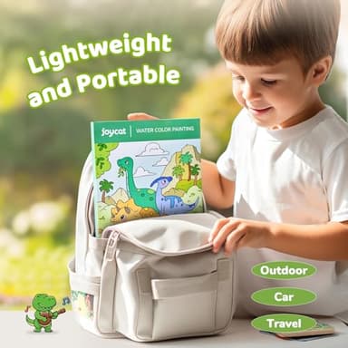 JoyCat Paint with Water Coloring Books for Toddlers, Watercolor Painting Sets for Kids Ages 3-5 4-8, Arts and Crafts Drawing Activities Toy Birthday Gift for Boys Girls (Dinosaur & Vehicle) - Image 6