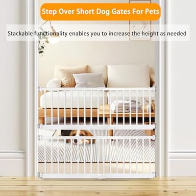 Dog Gate, SHYUJAJIE Adjustable Extra Wide Short Dog Gate,Small Pet Gate with 4 Extension Kits, Pressure Mounted for Doorways & Stairs (White, 18-48" W*10" H) - Image 3