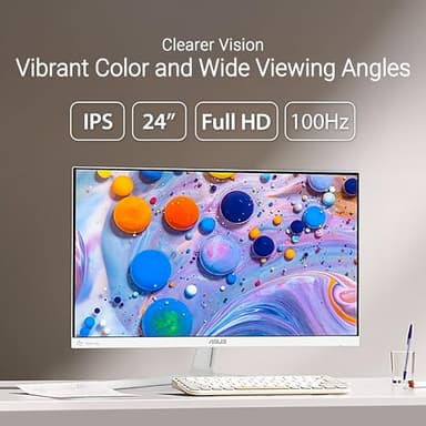 ASUS 24” (23.8 inch viewable) 1080P Eye Care Monitor (VU249HFI-W) - Full HD, IPS, 100Hz, SmoothMotion, Adaptive Sync, Nano-ion, Eye Care Plus, VESA Wall Mountable, 3 yr Warranty - Image 3