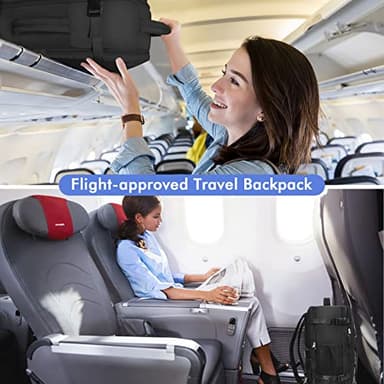 Rinlist Travel Backpackfor Men Women Flight Approved, Carry-on Backpack Personal Item Backpack Bag Luggage on Airplanes, Black Backpacks for Traveling, Travel Essentials Must Haves - Image 3