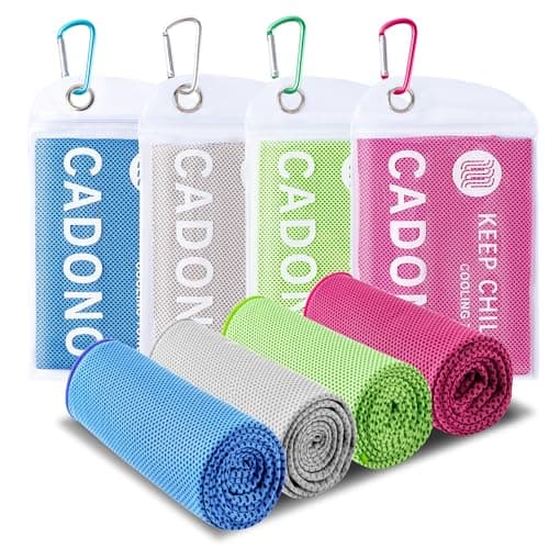 CADONO 4 Pack Cooling Towel (40"x12"), Soft Breathable Chilly Towel, Ice Towel, Microfiber Towel for Yoga, Sport, Running, Workout,Gym, Camping, Fitness, Workout & More Activities(Multicolor) - Image 1
