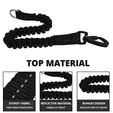 Long Dog Leash 30 FT: Heavy Duty Rope Leashes for Dogs Training with Swivel Lockable Hook Reflective Threads Bungee and Padded Handle - Dog Lead for Large Small Medium Dogs Outside Walking Hiking - Image 3