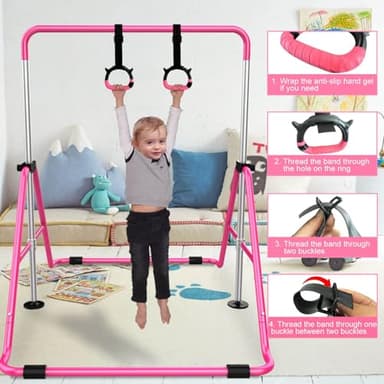 Tepemccu Expandable Gymnastics Bars, Adjustable Height Gymnastic Horizontal Bars, Children Folding Training Bar for Kids - Image 6
