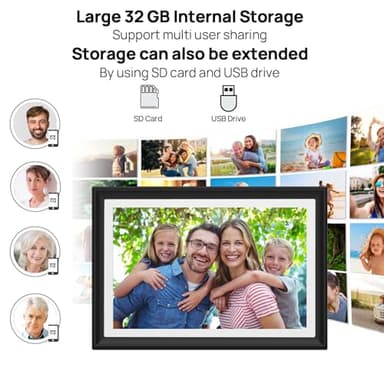32GB FRAMEO 10.1 Inch WiFi Digital Photo Frame with LED Light, 1280x800 HD IPS LCD Touch Screen, Auto-Rotate Portrait and Landscape, 32GB Storage, Share Moments Instantly via Frameo App from Anywhere - Image 5