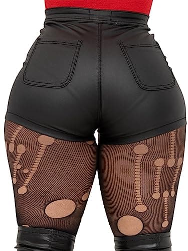Women's High Waist Faux Leather Shorts Sexy PU Leather Matt Shorts Small Matte-Black - Image 1