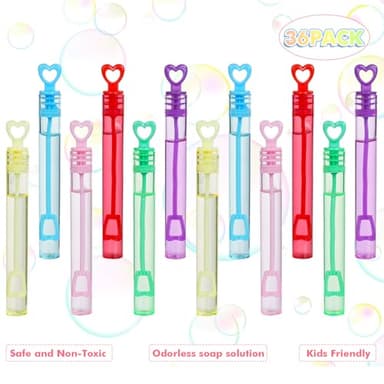 SKK Stationery 36 Pc Mini Bubble Wands, 6 Colors, Party Favors, Outdoor & Christmas Bubble Blower for Kids, Easter & Birthday - Image 5