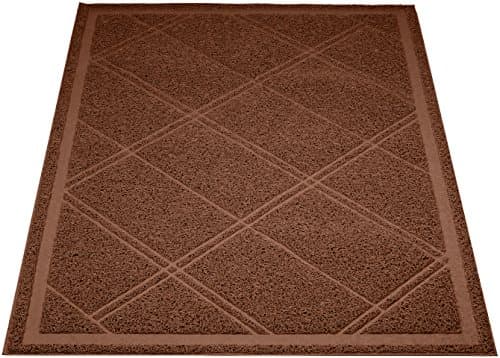 Amazon Basics Less-Mess Cat Litter Box Mat, 24" x 35", Unscented, Brown - Image 1