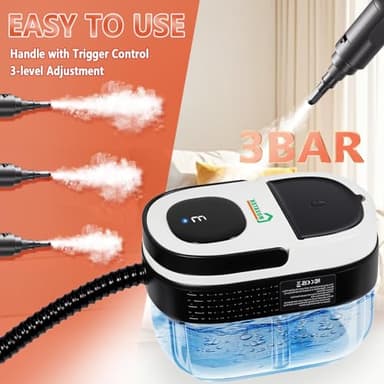Handheld Steam Cleaner with Trigger Control, 1600ml Water Tank, Continuous High Pressure Steamer for Cleaning Floors, Tiles, Carpets, Grout, Upholstery, Furniture - Image 3