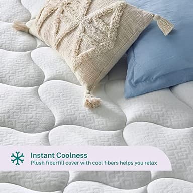 Sleep Innovations Cooling Comfort Gel Memory Foam Dual Layer Mattress Topper, 4 Inch, King Size, Pillow Top Cover - Image 5