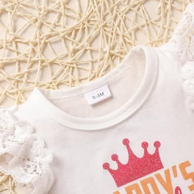 ZOELNIC Baby Girl Summer Clothes Infant Ruffles Romper Shorts Set Floral Summer Outfits Cute Baby Clothes Girl (White#1, 6-9 Months) - Image 4