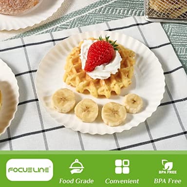 FOCUSLINE 6 Inch Paper Plates 1000 Count, White Paper Plates Uncoated, Everyday Disposable Dessert Plate 6" Small Plate Bulk 1000 Count - Image 3