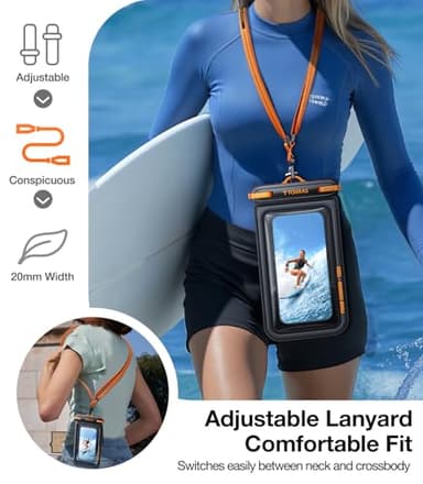 TORRAS IP68 Waterproof Phone Pouch Double Space, Floating Waterproof Phone Case with Lanyard for iPhone 17 Pro Max 16 15 14 S25 S24, Phone Dry Bag Vacation Cruise Ship Travel Essentials 7.0'', Black - Image 8