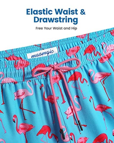 maamgic Swim Trunks Men 2 in 1 Mens Bathing Suit 7 Inch Quick Dry Mens Swimming Trunks with Zipper Pockets - Image 5