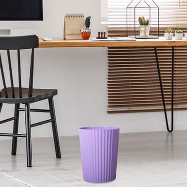 JiatuA Small Trash Can Plastic Wastebasket Round Garbage Container Bin for Bathroom, Kitchen, Bedroom, Home Office, College Dorm, Taro Purple 2 Pack - Image 6