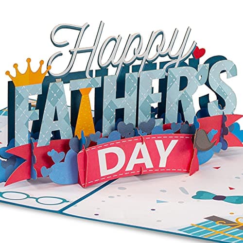 Paper Love Happy Fathers Day Pop Up Card, Gift For Dad, Husband, Son, Anyone - 5" x 7" Cover - Includes Envelope and Note Tag - Image 1