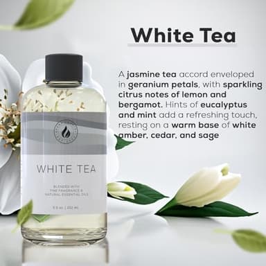 Aroma Country White Tea Diffuser Oil - Luxury Essential Oils for Diffuser Refill & Air Freshener Room Spray, Long-Lasting, Natural Home Fragrance and Hotel Scent for Diffusers & Machines (8.5 Fl Oz) - Image 2