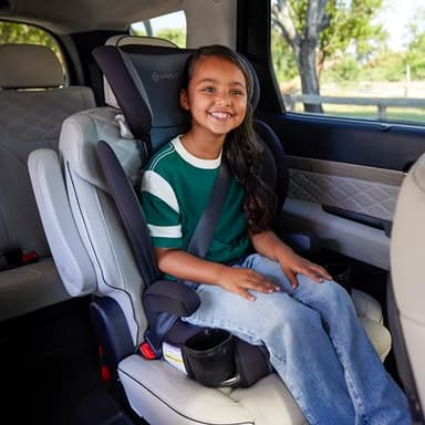 Safety 1st Grow and Go 2-in-1 Booster Car Seat with ComfortWings, Converts High-Back to Backless, 19" Wide, Fits 3 Across, Lightweight, Foldable, Easy-Clean, Cup Holders, 40-100 lbs, Crushed Grape - Image 12