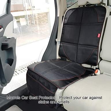 Car Seat Protector for Child, Baby, Pets -1 Pack car seat Cover with Thick Padding- Waterproof Universal Size with Mesh Pockets (Black - Image 4