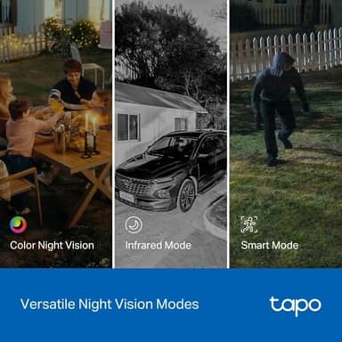 Tapo 2K 3MP Indoor/Outdoor Security Camera - Free Person/Motion/Baby Cry Detection, Color Night Vision, IP65 Weatherproof, SD/Cloud Storage, Works w/Alexa & Google Home, HybridCam (2-Pack) - Image 8