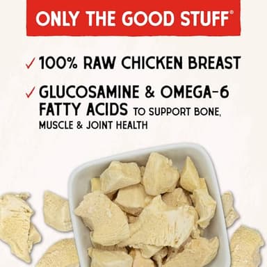 Stella & Chewy's Freeze-Dried Raw Chicken Breast Dog Treats - Single Ingredient, No Additives - Premium Training Treats - Perfect For Picky Eaters - 2.75oz Bag - Image 3