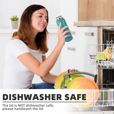 Fanhaw 24 Oz Insulated Stainless Steel Water Bottle with Chug Lid - Leak & Sweat Proof, Anti-Dust | For Kids, Women, Men (Black) - Image 7