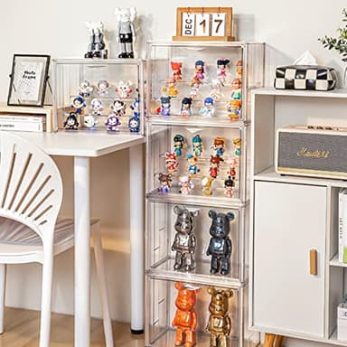 Attelite Clear Acrylic Display Case,Display Storage Box Countertop with Magnetic Door,Stackable Dustproof Protection Showcase for Action Figures,Collectibles - Image 5