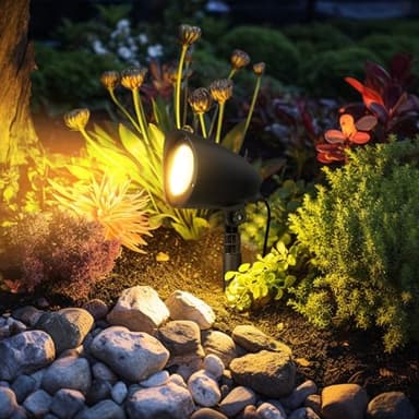 SURAIELEC Halloween Spotlight Outdoor, Remote Control LED Spotlights with Timer, Plug in Yard Spotlight for Trees, Garden Holiday Decor, Red Green Yellow Warm Glow, Waterproof, 10FT Cord, 2 Pack - Image 8