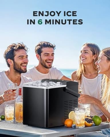 Ice Makers Countertop, Ice Maker with Self-Cleaning 1.8L Water Tank Large Ice Basket, Portable Ice Machine Produces 9 Ice Cubes in Just 6 Minutes Ideal for Home Kitchens and RVs - Image 5