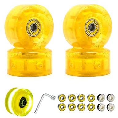 Nezylaf Light Up Roller Skate Wheels 8 Pack, 78A Hardness LED Skateboard Wheels with Premium ABEC-9 Bearings, Illuminating Roller Skate Accessories for Outdoor Indoor Quad Skates - Image 4