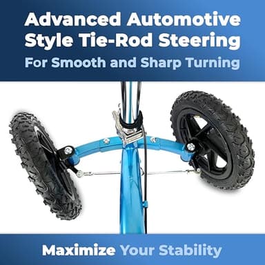 KneeRover Quad All Terrain Knee Scooter for Adults for Foot Surgery Heavy Duty Knee Walker for Broken Ankle Foot Injuries Recovery - Leg Scooter Best Knee Crutch Alternative (Metallic Blue) - Image 4