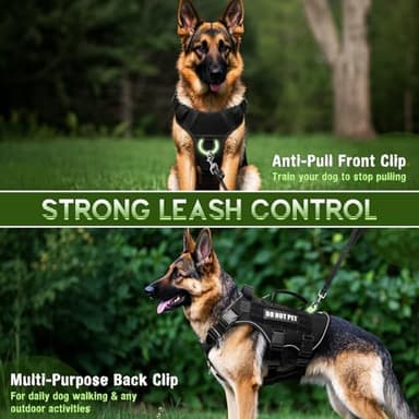 WINSEE Mesh Dog Harness with 10 Pet Patches for Medium Service Dog in Training, Breathable Tactical Molle Vest with Double Handle, Reflective Military Pet Vest for Walking Hiking - Image 3