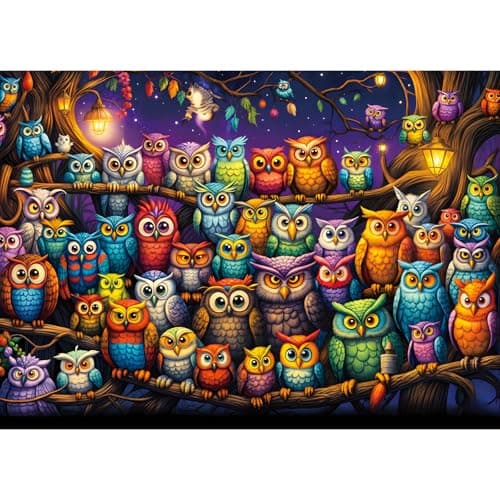 TangComplete - Owl Family Puzzles for Adults 1000 Pieces, Jigsaw Puzzles for Adults 1000 Piece, Challenging Game Toys, Impossible Puzzle, Family Decoration Puzzle - Image 1