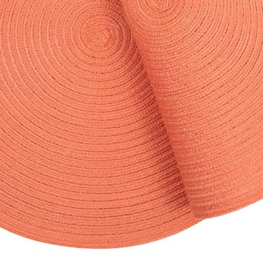 SHACOS Round Braided Placemats Set of 6 Washable Cotton Polyester Round Placemats for Kitchen Table 15 inch Round Table Mats (Coral, 6) - Image 5