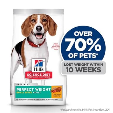 Hill's Science Diet Perfect Weight, Adult 1-6, Weight Management Support, Small Kibble, Dry Dog Food, Chicken Recipe, 12 lb Bag - Image 3